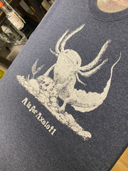 A is for Axolotl T-Shirt - Hand-Printed on Organic Cotton/Poly Blend