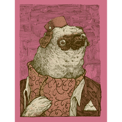 Rusty the fancy Pug - Screenprint