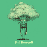 Sad Broccoli T-Shirt - Hand-Printed on Organic Cotton/Poly Blend