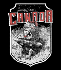 Zombie Beavers T-Shirt - Hand-Printed on Organic Cotton/Poly Blend