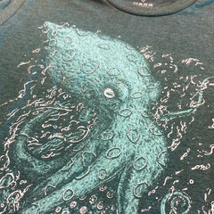 Seabeast Tee- Hand printed on organic cotton/poly Tee