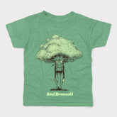 Sad Broccoli Youth T-Shirt - Hand-Printed on Organic Cotton/Poly Blend
