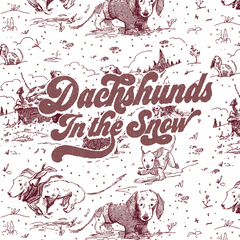 Dachshunds, handprinted tea towel. Made in Canada by Geordan Moore.