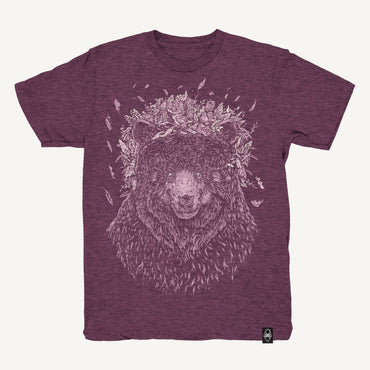 Flower Bear - Handprinted T-Shirt