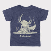 A is for Axolotl - Youth T-Shirt - Hand-Printed on Cotton/Poly Blend
