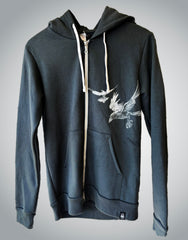 Crowmaster Hoodie - Hand-Printed on 50/50 Ring Spun Poly/Cotton Fleece