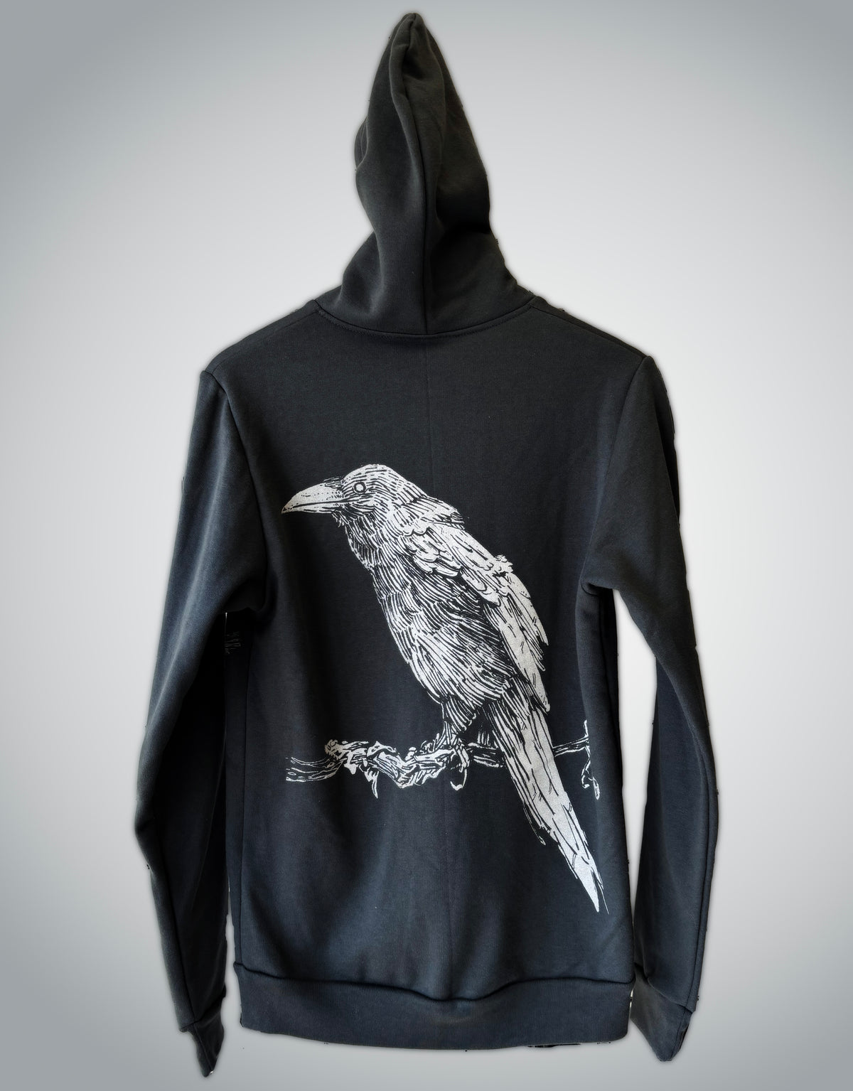 Crowmaster Hoodie - Hand-Printed on 50/50 Ring Spun Poly/Cotton Fleece