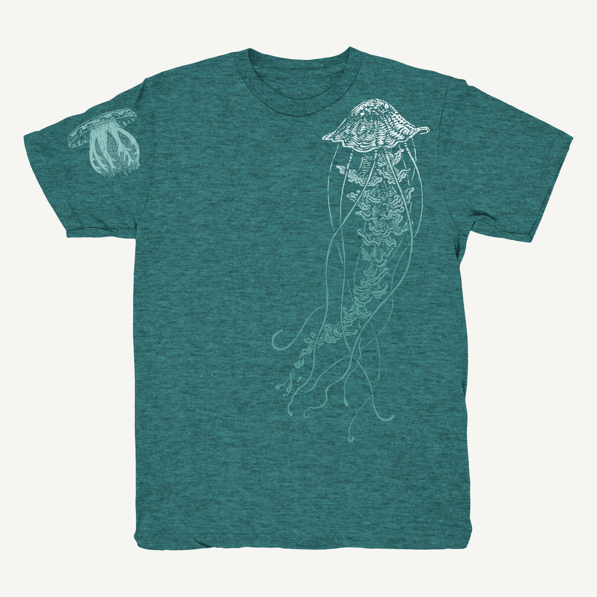 Jellyfish T-Shirt - Hand-Printed on Organic Cotton/Poly Blend