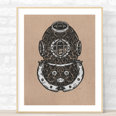 Diving Bell- 11” x 14” Silkscreen Print