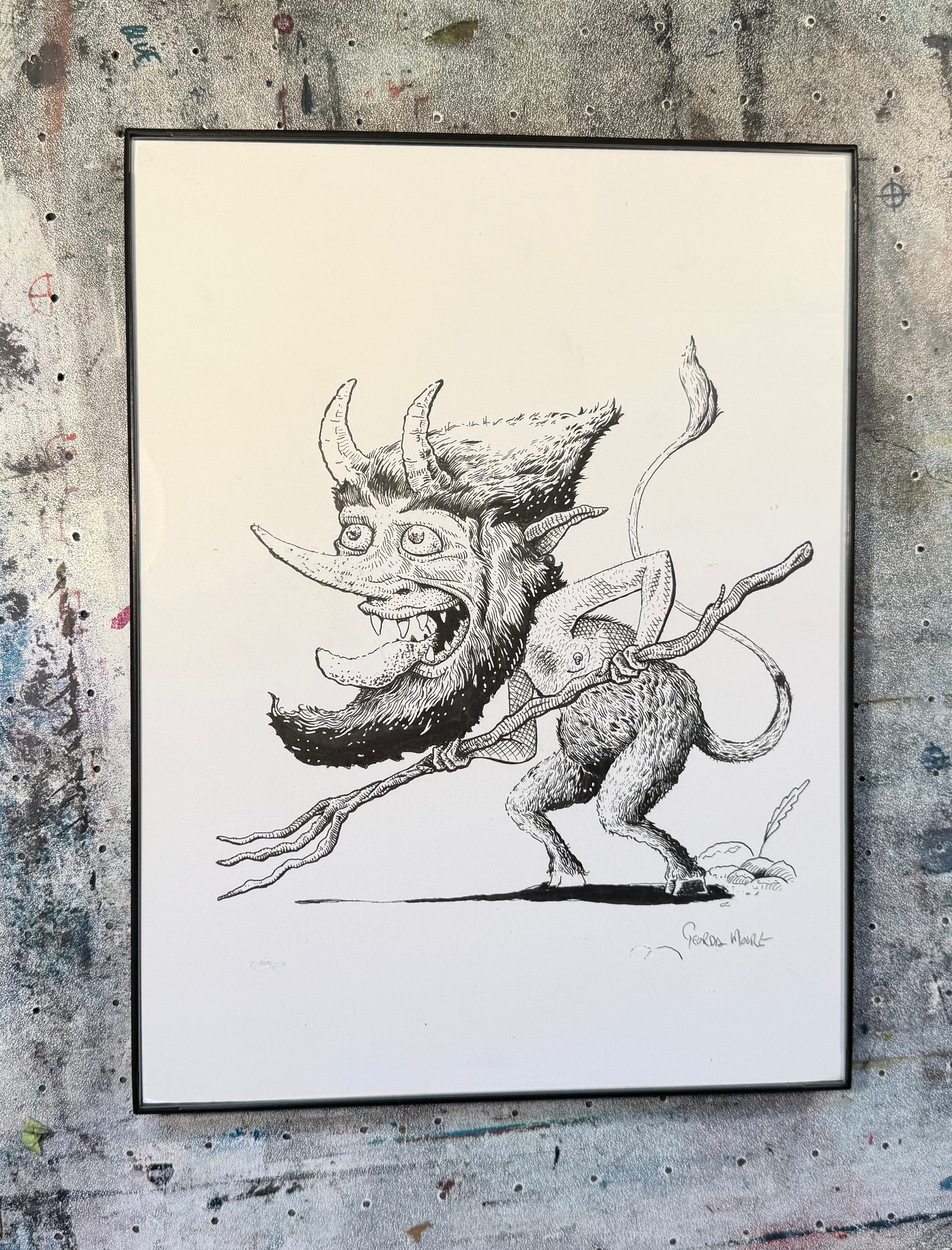 Pitchfork Demon - Framed Original