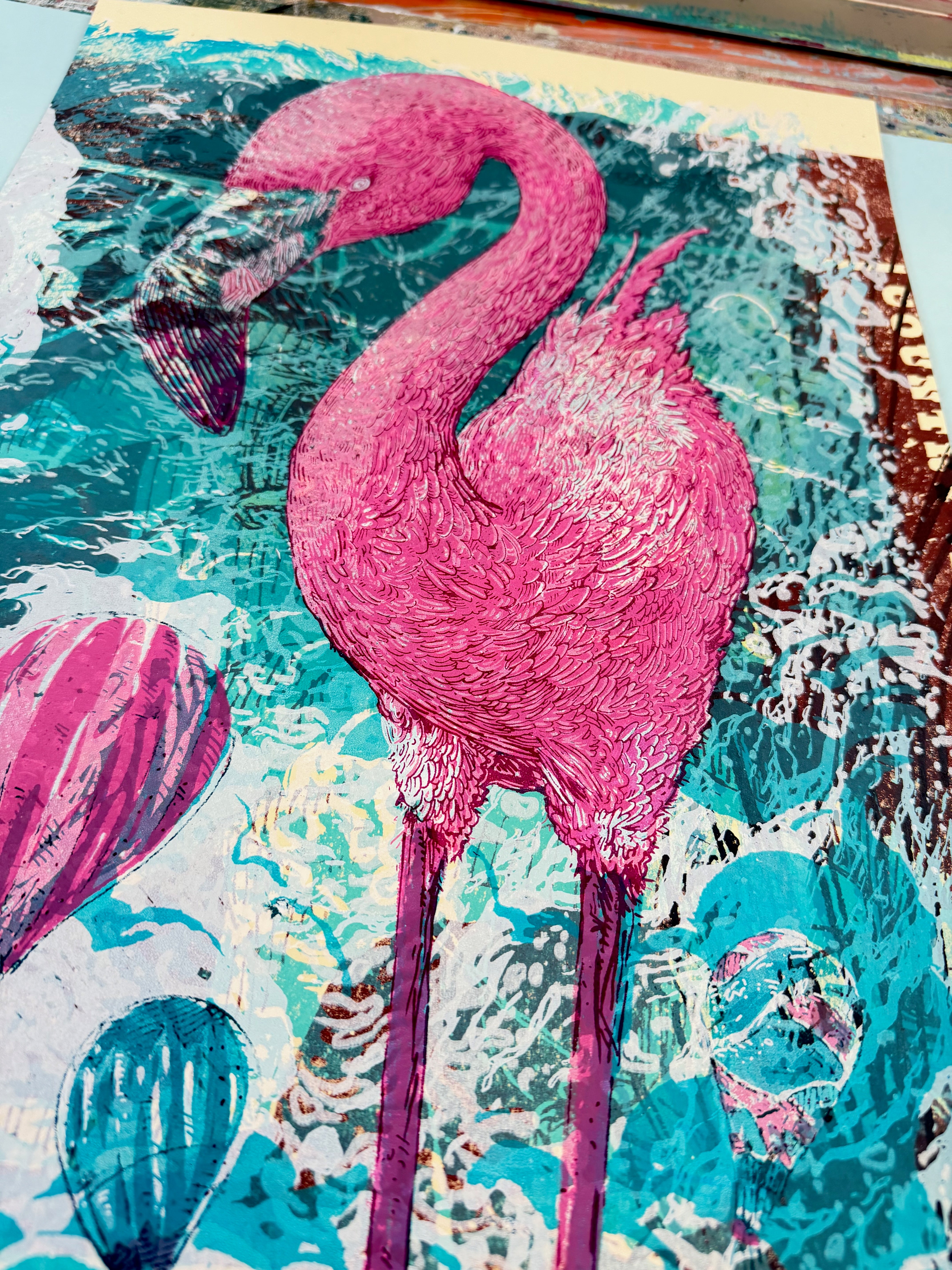 Mono Print (Flamingo 1) 10122025