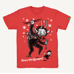 Krampus T-Shirt - Hand-Printed on Organic Cotton/Poly Blend