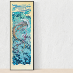 Seabeast III - 12x36 Hand-Printed Silkscreen Art