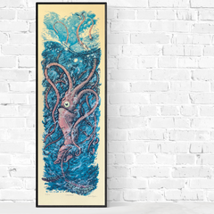 Seabeast IV - 12x36 Hand-Printed Silkscreen Art