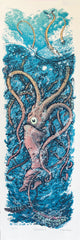 Seabeast IV - 12x36 Hand-Printed Silkscreen Art