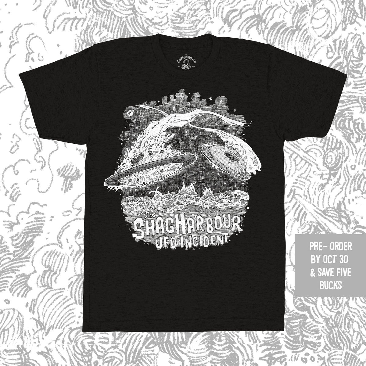 Shag Harbour UFO Incident T-Shirt - Hand-Printed on Organic Cotton/Poly Blend
