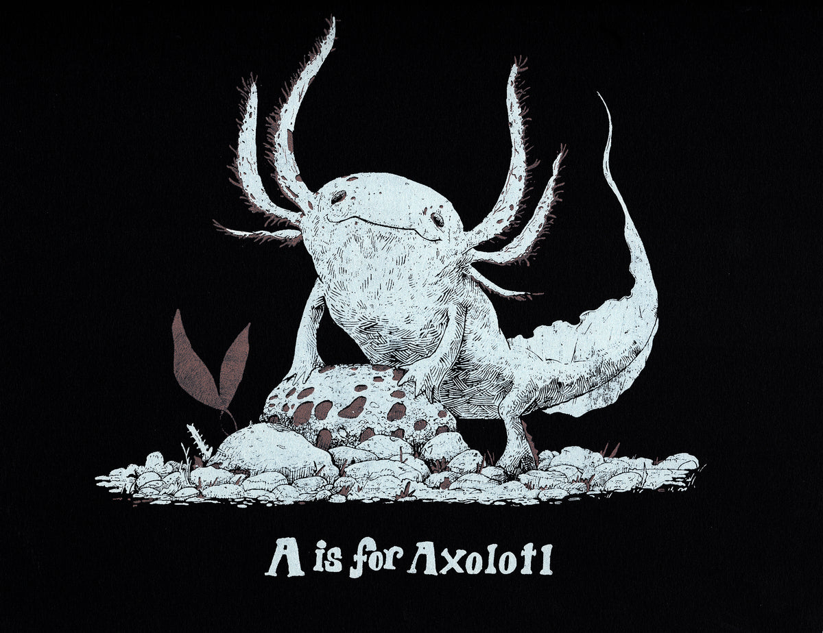 Axolotle - Silkscreen Print 8x10