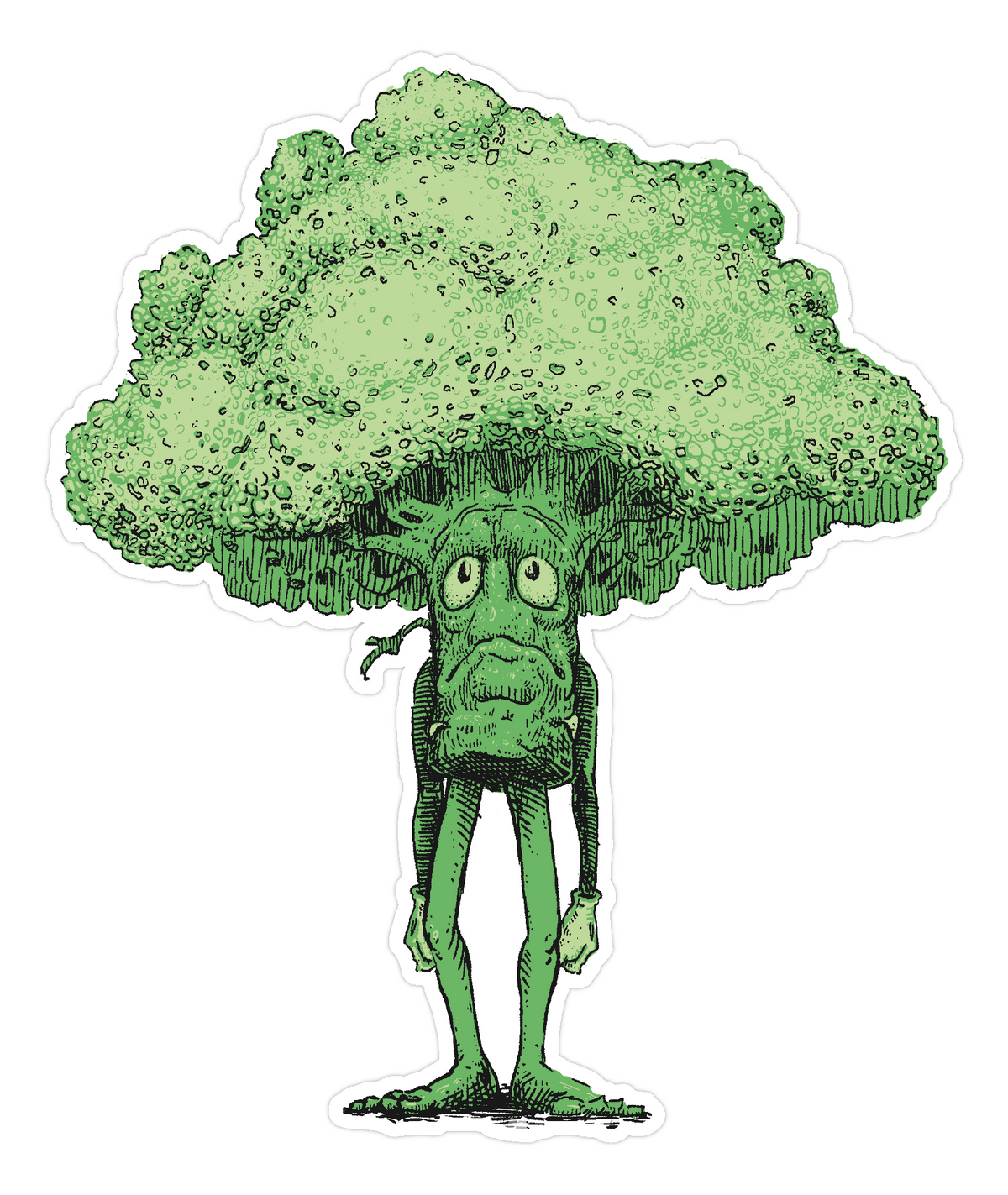 Sad Broccoli Sticker