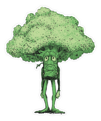 Sad Broccoli Sticker
