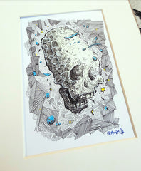 Cosmic Skull - Pen & Ink