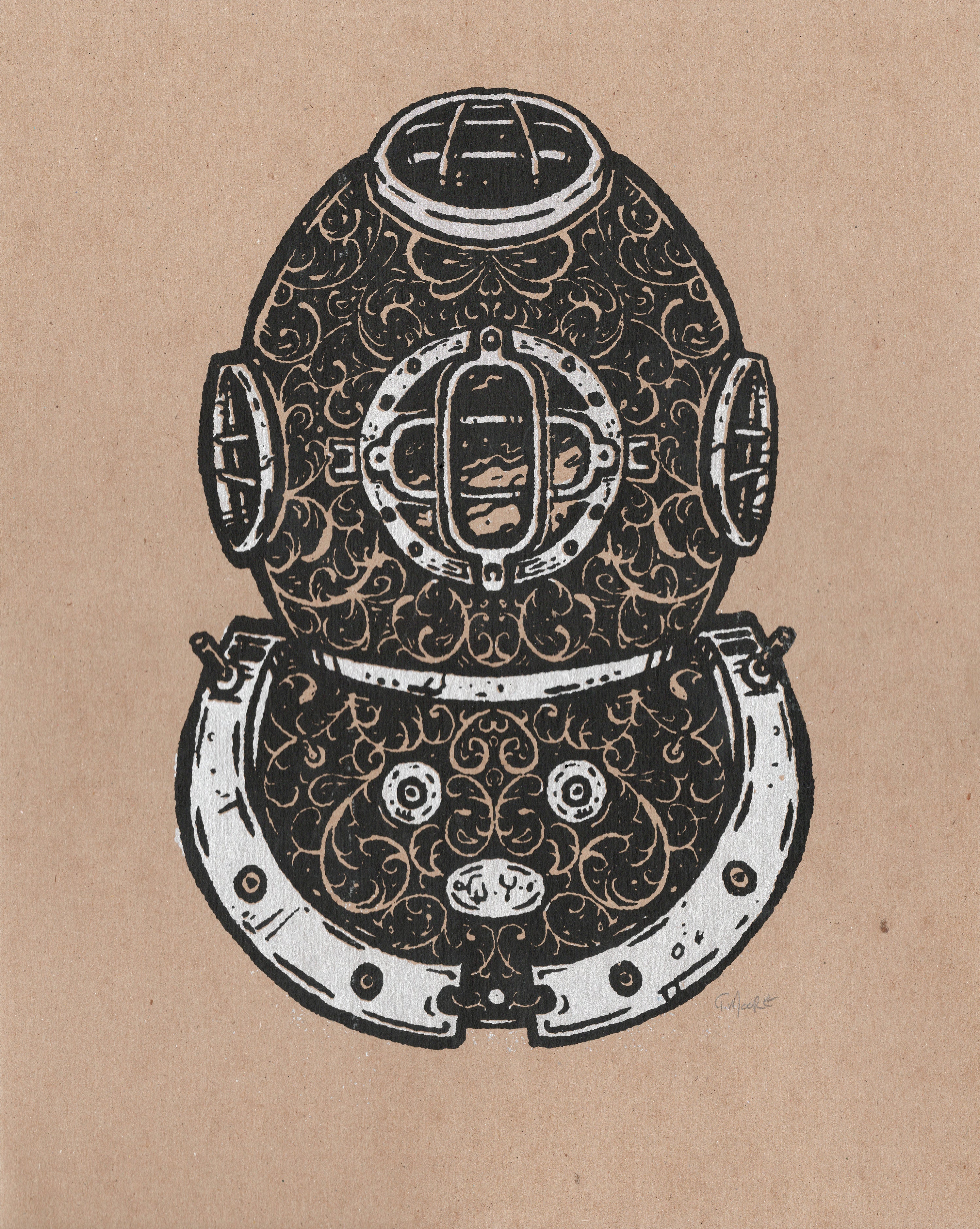 Diving Bell- 11” x 14” Silkscreen Print