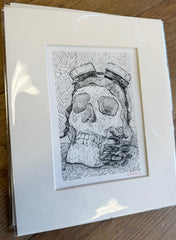 Skull Still LIfe - Pen & Ink