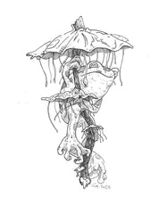 Umbrella Frog - Framed Original