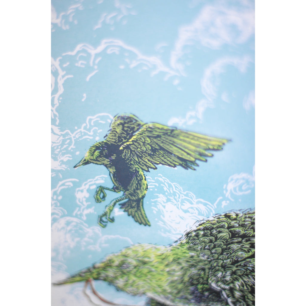 Some Starlings - 10 x 20 Silkscreen Print