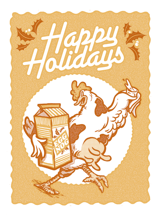 Egg Nogg- Screenprinted Holiday Card