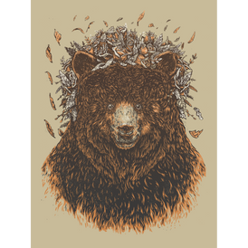 Flower Bear - 18 x 24 Screenprint