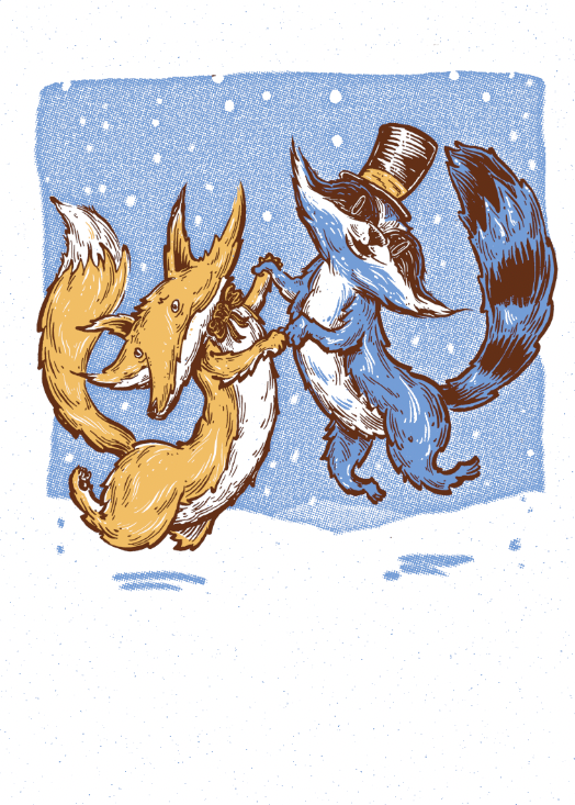 Fox and Raccoon - Greeting Card