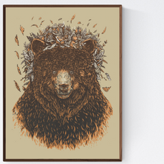 Flower Bear - 18 x 24 Screenprint
