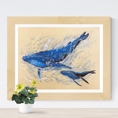 Two Whales - Silkscreen Print
