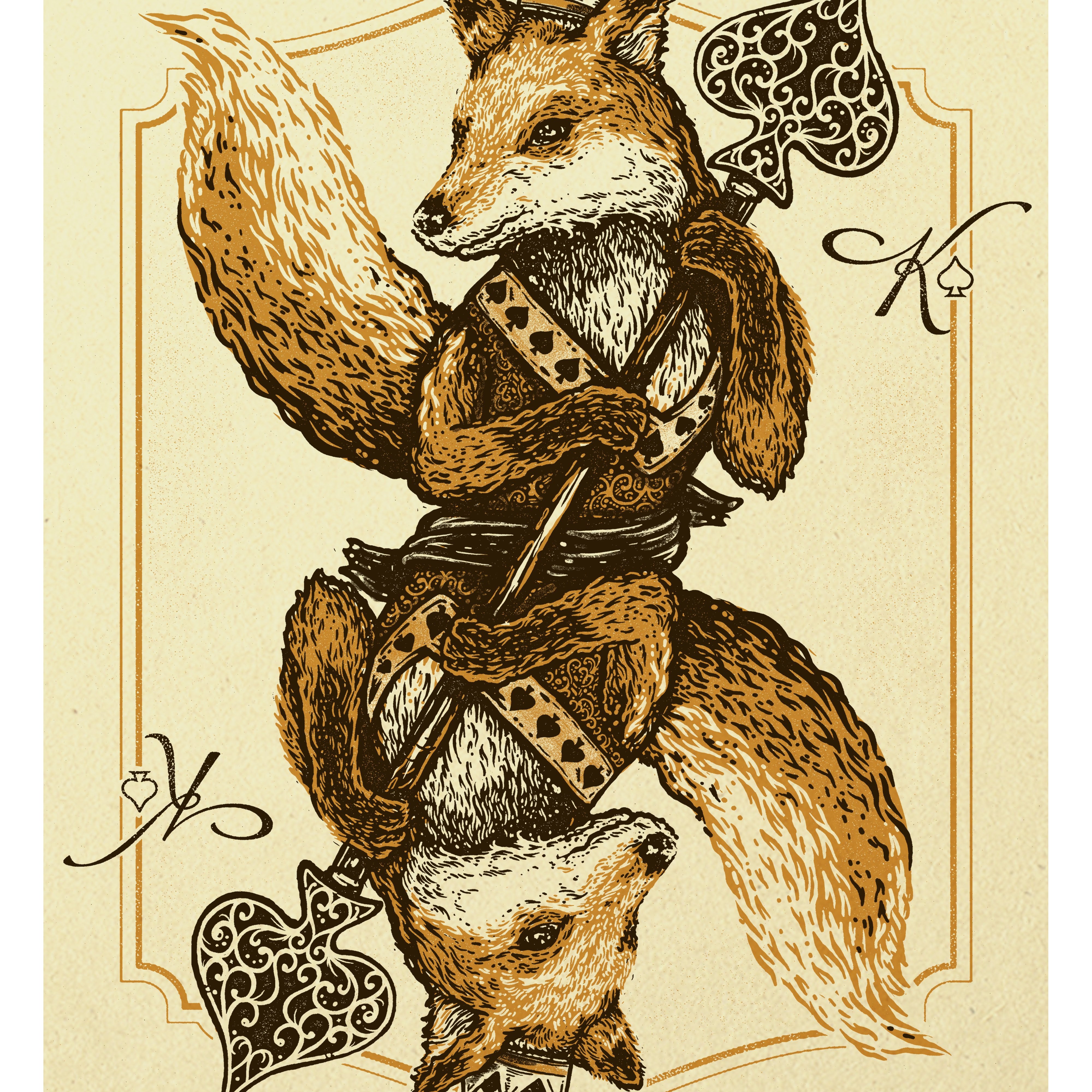 Fox of Spades - Screenprint