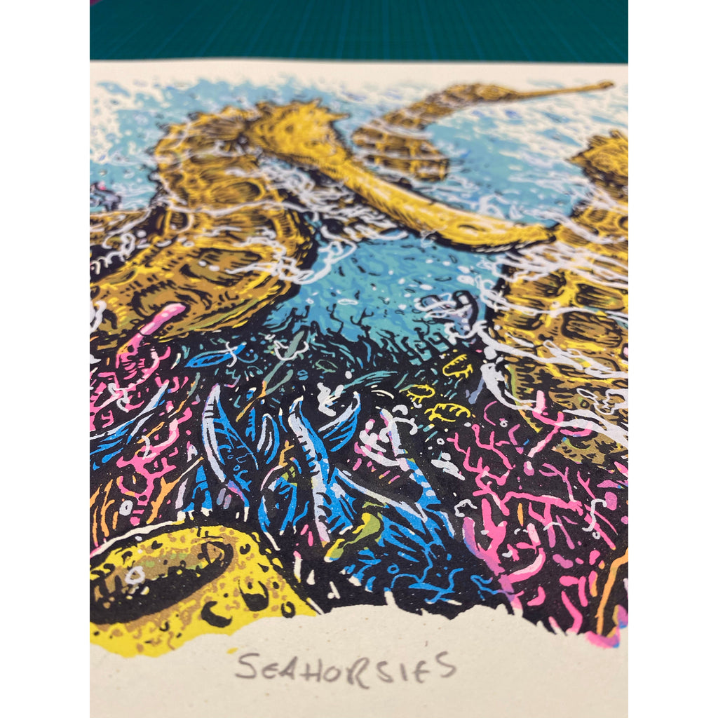 Seahorsies - 12” x 12” Silkscreen Print